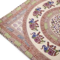 KDMD Elephant Mandala Wall Hanging & Beach Spread - Purple/Blue on Cream - thumbnail 2