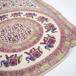 KDMD Elephant Mandala Wall Hanging & Beach Spread - Purple/Blue on Cream - thumbnail 3