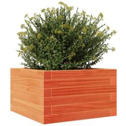 Berkfield Home Decorative Garden Planter Wax Brown 40x40x23 cm Solid Wood Pine in Burnt Orange - Size: 40 x 40 x 23 cm - thumbnail 4