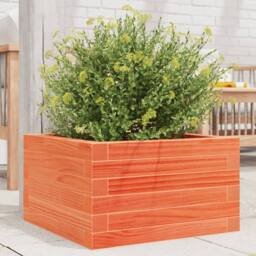 Berkfield Home Decorative Garden Planter Wax Brown 40x40x23 cm Solid Wood Pine in Burnt Orange - Size: 40 x 40 x 23 cm - thumbnail 2