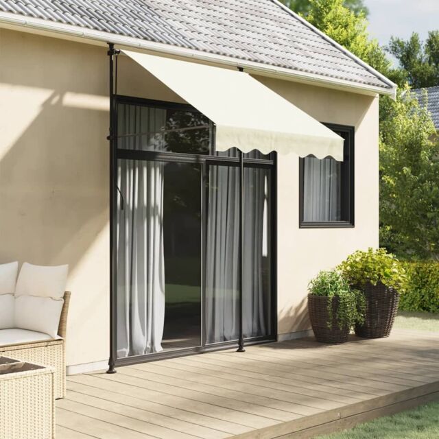 Berkfield Home Retractable Awning Cream 150x150 cm Fabric & Steel - image 1