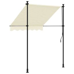 Berkfield Home Retractable Awning Cream 150x150 cm Fabric & Steel - thumbnail 5