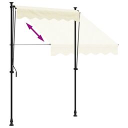 Berkfield Home Retractable Awning Cream 150x150 cm Fabric & Steel - thumbnail 6