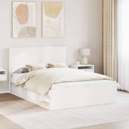Berkfield Home Bed Frame with Storage & Headboard White 120 x 200 cm - thumbnail 1