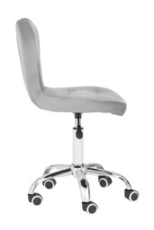 Orsina Comfortable Pink Velvet Buttoned Home Office Chair, Ergonomic Work From Home Chair, Movable Ergonomic Chair in Silver - thumbnail 3