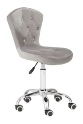 Orsina Comfortable Pink Velvet Buttoned Home Office Chair, Ergonomic Work From Home Chair, Movable Ergonomic Chair in Silver - thumbnail 7