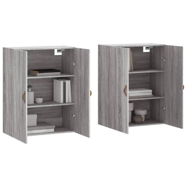 Berkfield Home Wall Mounted Cabinets 2 pcs Grey Sonoma 69.5x34x90 cm - image 1