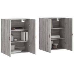 Berkfield Home Wall Mounted Cabinets 2 pcs Grey Sonoma 69.5x34x90 cm - thumbnail 1