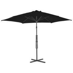 Berkfield Home Outdoor Parasol with Steel Pole Black 300x230 cm - thumbnail 1