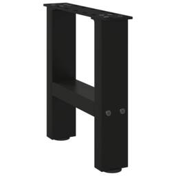 Berkfield Home Coffee Table Legs Black 2 pcs 30x(30-31) cm Steel - thumbnail 4