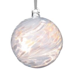 Sienna Glass 10cm Friendship Ball Diamond in White - thumbnail 5