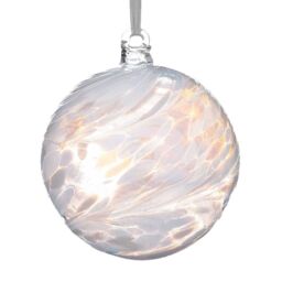Sienna Glass 10cm Friendship Ball Diamond in White