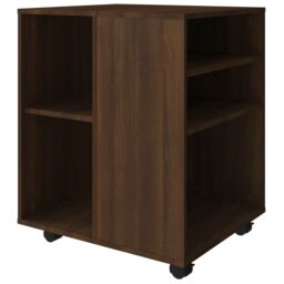 Berkfield Home Rolling Cabinet Brown Oak 60x53x72 cm Engineered Wood - Size: 60 x 53 x 72 cm - thumbnail 6