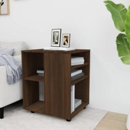 Berkfield Home Rolling Cabinet Brown Oak 60x53x72 cm Engineered Wood - Size: 60 x 53 x 72 cm - thumbnail 3