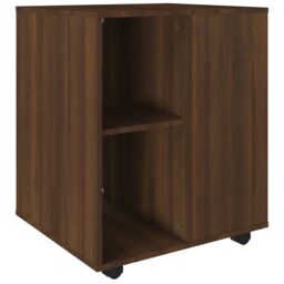 Berkfield Home Rolling Cabinet Brown Oak 60x53x72 cm Engineered Wood - Size: 60 x 53 x 72 cm - thumbnail 2