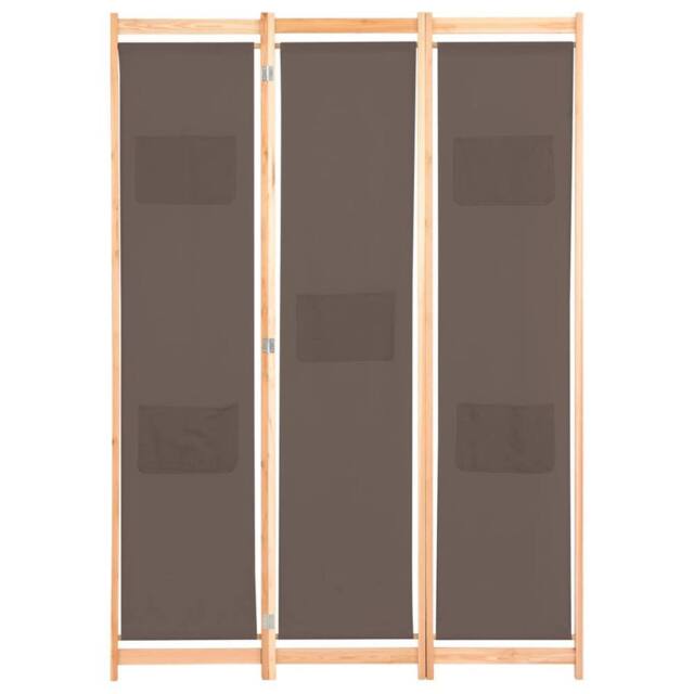 Berkfield Home 3-Panel Room Divider Brown 120x170x4 cm Fabric - Size: 120 x 170 x 4 cm - image 1