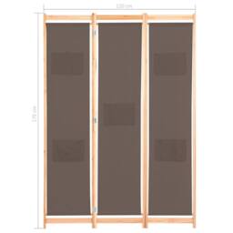 Berkfield Home 3-Panel Room Divider Brown 120x170x4 cm Fabric - Size: 120 x 170 x 4 cm - thumbnail 8