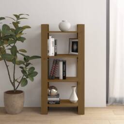 Berkfield Home Beautiful Book Cabinet/Room Divider Honey Brown 60x35x125 cm Soli - Size: 60 x 35 x 125 cm - thumbnail 2
