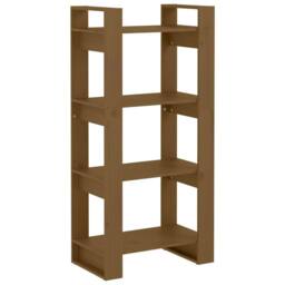 Berkfield Home Beautiful Book Cabinet/Room Divider Honey Brown 60x35x125 cm Soli - Size: 60 x 35 x 125 cm - thumbnail 3