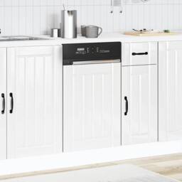 Berkfield Home Decorative Dishwasher Panel Lucca High Gloss White Engineered Wood - thumbnail 1