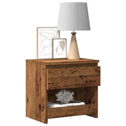 Berkfield Home Bedside Cabinet Old Wood 40x30x39 cm Engineered Wood in Brown - Size: 40 x 30 x 39 cm - thumbnail 1