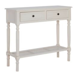 Orsina Rectangular Console Table With 2 Drawers for Hallway, Pine Wood Hallway Table for Home Décor, Wood Table with 2 Drawers for Office in White - thumbnail 3