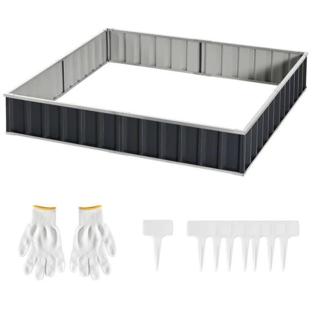 KORVIXA Metal Raised Garden Bed Large Steel Planter Box in Grey - Size: 1.25kg - image 1