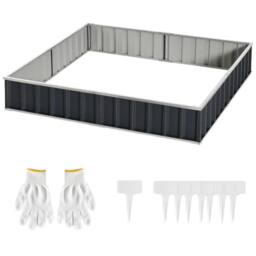 KORVIXA Metal Raised Garden Bed Large Steel Planter Box in Grey - Size: 1.25kg - thumbnail 1