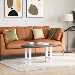 Berkfield Home Coffee Table Legs White 2 pcs 38x(42-43) cm Steel - thumbnail 2