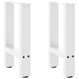 Berkfield Home Coffee Table Legs White 2 pcs 38x(42-43) cm Steel - thumbnail 1