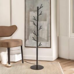 FURNOS Metal Coat Stand With 16 Hooks & Adjustable Height in Black - thumbnail 3
