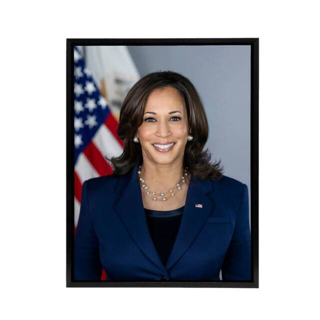 "Artery8 US Vice President Kamala Harris Framed Canvas Wall Art Print - Size: W12"" x H16""" - image 1
