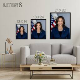 "Artery8 US Vice President Kamala Harris Framed Canvas Wall Art Print - Size: W12"" x H16""" - thumbnail 4