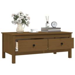 Berkfield Home Coffee Table Honey Brown 100x50x40 cm Solid Wood Pine - Size: 100 x 50 x 40 cm - thumbnail 5