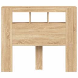 Berkfield Home LED Headboard Sonoma Oak 120x18.5x103.5 cm Engineered Wood in Light Brown - thumbnail 6