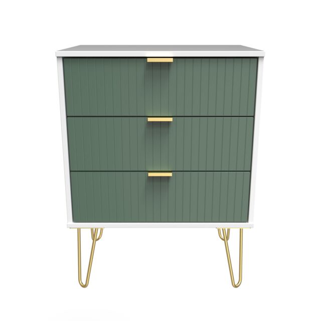 Ready Assembled 2 U Bexley 3 Drawer Chest (Ready Assembled) in Green - image 1