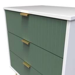 Ready Assembled 2 U Bexley 3 Drawer Chest (Ready Assembled) in Green - thumbnail 4