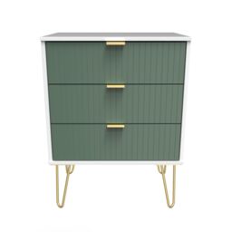 Ready Assembled 2 U Bexley 3 Drawer Chest (Ready Assembled) in Green - thumbnail 1