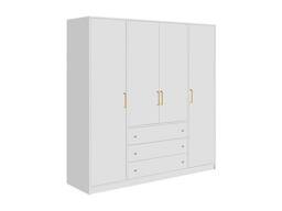 Vente-unique Corner Wardrobe With 6 Doors & 3 Drawers - W311 Cm - White - thumbnail 8