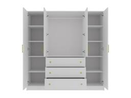 Vente-unique Corner Wardrobe With 6 Doors & 3 Drawers - W311 Cm - White - thumbnail 6