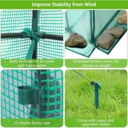 VOGREX Heavy Duty Large Walk-in Greenhouse with 8 Shelves in Green - Size: 120 - thumbnail 6