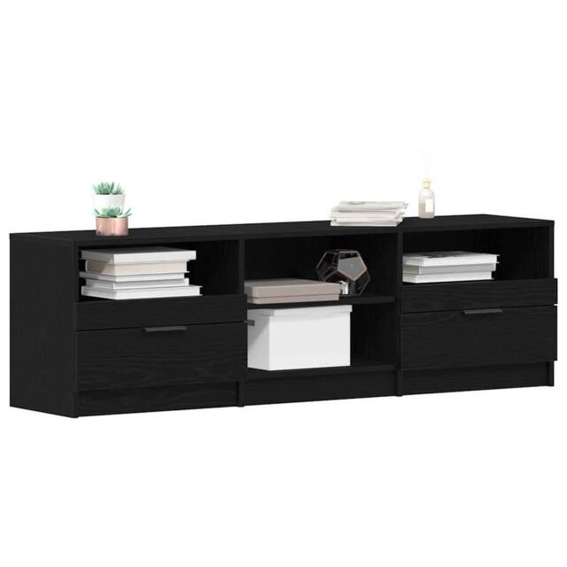 Berkfield Home TV Cabinet Black Oak 150x33, 5x45 cm Engineered Wood - image 1