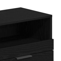 Berkfield Home TV Cabinet Black Oak 150x33, 5x45 cm Engineered Wood - thumbnail 8