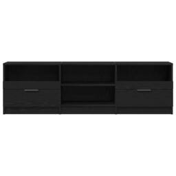 Berkfield Home TV Cabinet Black Oak 150x33, 5x45 cm Engineered Wood - thumbnail 6