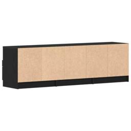 Berkfield Home TV Cabinet Black Oak 150x33, 5x45 cm Engineered Wood - thumbnail 5