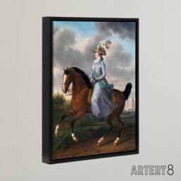"Artery8 Haag Equestrian Portrait of Wilhelmina Framed Canvas Wall Art Print in Brown - Size: W12"" x H16""" - thumbnail 2