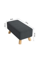 Living and Home 57cm W Dark Grey Rectangular Tofu-shaped Footstool - thumbnail 6