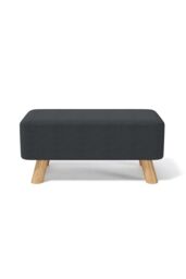 Living and Home 57cm W Dark Grey Rectangular Tofu-shaped Footstool - thumbnail 4