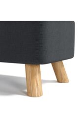 Living and Home 57cm W Dark Grey Rectangular Tofu-shaped Footstool - thumbnail 5
