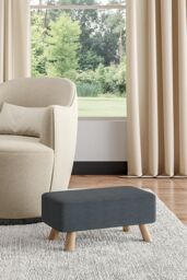 Living and Home 57cm W Dark Grey Rectangular Tofu-shaped Footstool - thumbnail 2